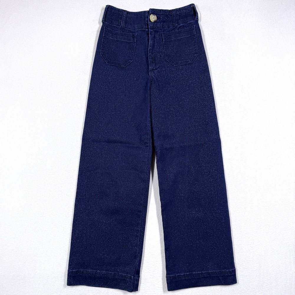 Maeve Anthropologie Jeans Womens 23 Colette Sparkle High Rise Wide Leg Cropped